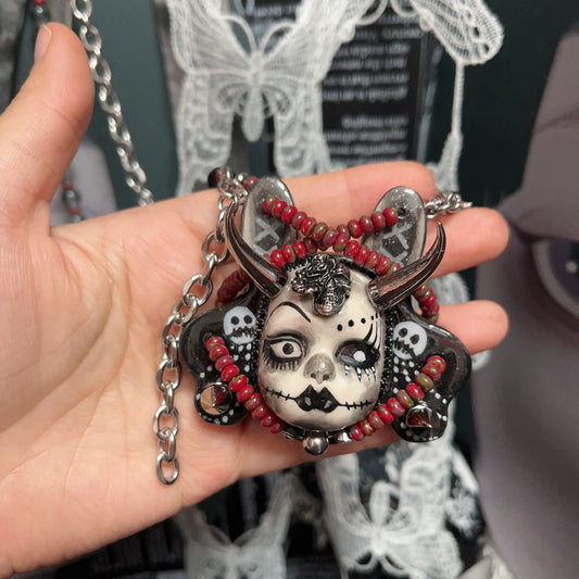 Gothic Polymer Clay Necklace-1