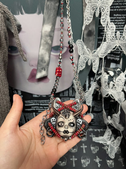 Gothic Polymer Clay Necklace