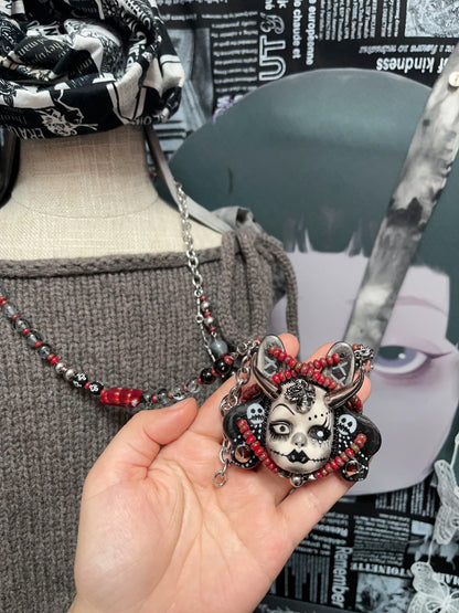 Gothic Polymer Clay Necklace